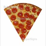 2 24″ PEPPERONI PIZZA SLICE Decal Sticker set for Delivery Shop Window Car Sign