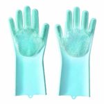 millet16zjh Silicone Dishwashing Gloves Brush Scrubbers Kitchen Bathroom Car Cleaning Tool – Blue