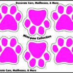 Imagine This 1-3/4-Inch by 1-3/4-Inch 6 Mini Paws Car Magnet, Pink