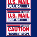 Set of 3 U.S. Mail Delivery Magnetic Signs Rural Delivery Carrier Magnet 6″X12″ USPS Rural Carrier and Frequent Stops
