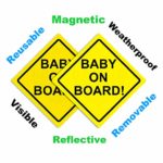 Sungrace Reflective and Magnetic Baby on Board Sign Sticker for Your Car or Auto (2 Pack)