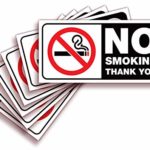 No Smoking Sign Sticker for House, Home & Business – 6 Pack 4×2 inch – Premium Self-Adhesive Vinyl, Laminated for Ultimate UV, Weather, Scratch, Water and Fade Resistance, Indoor & Outdoor