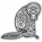 DG Graphics Patterned Platypus Totem Art Decor 5” x 5” Magnet Vinyl Magnetic Sheet for Lockers, Cars, Signs, Refrigerator