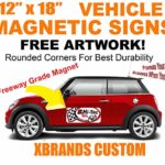 2 – 12″x18″ Custom Magnetic Car Signs Magnetic Auto Truck Signs – Free Design Included!