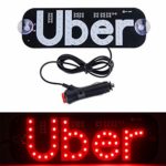 Car LED Sign Decor, leegoal Glowing Decor Accessories Taxi Flashing Hook on Car Window with Suction Cups, DC12V Car Charger Inverter for Uber Driver (RED)