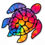 Magnet Tie Dye Sea Turtle – Magnetic vinyl sticks to any metal fridge, car, signs 5″