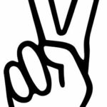 Peace Fingers Hand Sign – Sticker Graphic – Auto, Wall, Laptop, Cell, Truck Sticker for Windows, Cars, Trucks