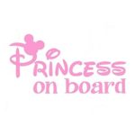 Princess On Board Decal Vinyl Sticker|Cars Trucks Vans Walls Laptop| PINK |6.5 x 3.25 in|CCI1587