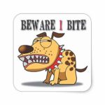 ROD Design Magnet Beware I Bite Dog Magnet Vinyl Magnetic Sheet for Lockers, Cars, Signs, Refrigerator 5″