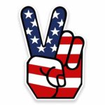 American Flag Peace Hand Vinyl Sticker Decal Laptop Car Bumper Sticker Travel Luggage Car iPad Sign Fun 5″