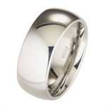 MJ Metals Jewelry 2mm to 10mm White Tungsten Carbide Mirror Polished Classic Wedding Ring