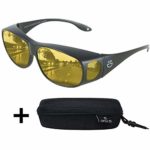 Anti Glare Night Vision Driving Glasses Wraparounds – Polarized – With HD Night Vision Technology And Anti Glare – For Best Clear Night Sight & Reducing Glare – With Bonus Case – By Optix 55