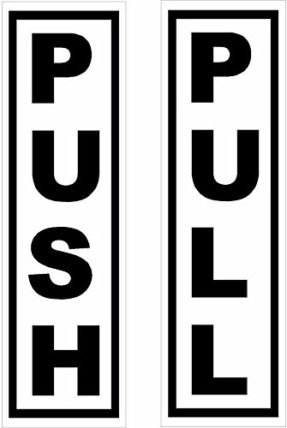 Door Open Sticker Push Pull Door Sign Decal - 2 Pack Self-Adhesive - Foto 2