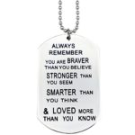 O.RIYA Always Remember You are Braver Than You Believe Jewelry Necklace/Keyring