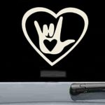 Sign language I love you Vinyl Decal Sticker (BEIGE)