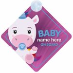 Baby Unicorn on Board Personalised Car Sign