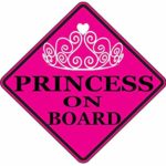 Rogue River Tactical Pink Princess On Board Sticker Car Window Decal Bumper for Girl Daughter Vehicle Safety Sticker Sign for Car Truck SUV (1)