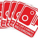 INDIGOS UG Sticker/Bumper – red – Warnung Safety – Camera Dash Cam Recording Car – 29×25 mm – 5 pieces – JDM/Die cut – Security Signs -CCTV, Car, Van, Truck, Taxi,Mini Cab, Bus, Coach