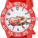Disney Boys Cars Analog-Quartz Watch with Plastic Strap, red, 16 (Model: WDS000443