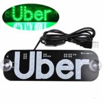 WildAuto Uber Light Sign for Car,Green Led Uber Decor with Suction Cups Glowing Uber Drivers Accessories Removable Ride Share Decal