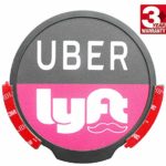 Uber Lyft Sign LED Light Logo Sticker Decal Reflective Bright Glowing Wireless Removable UBER LYFT New Sign Logo Decal Flashing Car Cycle Sticker White Light UBER LYFT Sign Decal Diameter of 4.6″