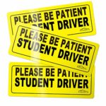 CARBATO “Please Be Patient Student Driver Safety Sign Vehicle Bumper Magnet – Car Vehicle Reflective Sign Sticker Bumper for New Drivers – Set of 3