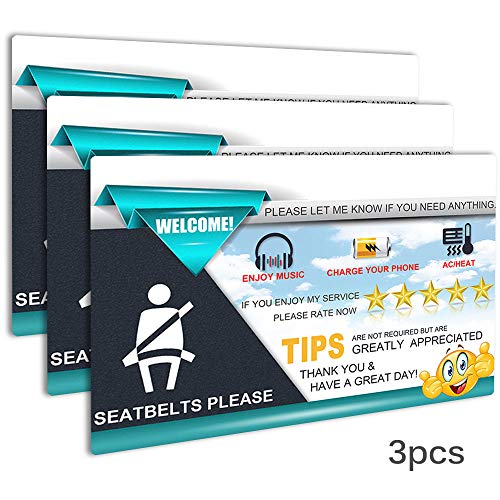 Uber Lyft Sign Accessories, AutoEC Rideshare Driver Rating Tip Signs