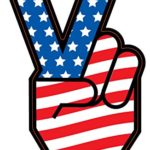 BOLDERGRAPHX 2032 Peace Symbol Decal with American Flag 5″ x 3.75″