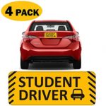 TOTOMO Student Driver Magnet Sticker – (Set of 4) 10″x4″ Highly Reflective Premium Quality Car Safety Caution Sign Student Drivers #SDM08