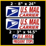 U.S. Mail Delivery Magnetic Sign Rural Carrier Magnet USPS 4 Piece Set Dark Blue