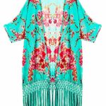 DQdq Women’s Tassel Kimono Beach Cover Up