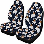 InterestPrint Cute Penguins Auto Seat Covers Full Set of 2, Car Seat Covers Front Seats Only Universal Fit…