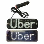 Milemelo Uber LED Sign Decor, Uber Flashing Hook on Car Window with DC12V Car Charger Inverter (Blue/Green/White)