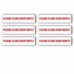 Please Close Door Gently 1 in. x 4 in. Clear Self Adhesive Sticker Car Window Door Decal Pack of 6 Ideal for Taxis, Rental Vehicles, Uber, Lyft, Company Vehicles