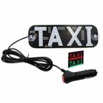 Removable 2 Color Changeable Taxi LED Sign Decor,Hook on Car Window with Suction Cups with DC 12V Car Charger Inverter, with Red and Green Taxi LED Lights