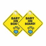 Baby On Board Sticker for Cars for Boys Girls,Baby On Board Suction Sign Decal 2pcs(A)