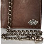 Dickies Mens Wallet with Chain – Leather Security Bifold Truckers Classic Slim Thin Single Fold with ID Window