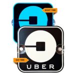 Uber Light Sign LED Logo | Bright Blue LED Lights | Wireless | Attaches and Removes from Any Windshield | Uber Rideshare Drivers | Ride Share Accessories | Battery Powered | Lightup | Highly Visible