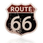 Route 66 Metal Signs Vintage Road U.S. 66 Highway Tin Sign for Home Decoration 11 1/2″x12″