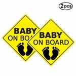 Baby ON Board Sticker Car Decals Safety Signs Self-Adhesive Easy to Install Waterproof 2pcs (Style B)