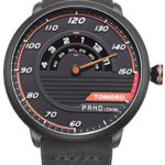 TOMORO Mens Creative Racing Design Black Leather Quartz Analog Sports Watches 1017