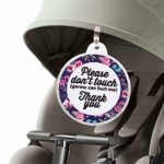 Baby Safety Sign No Touching Tag Newborn Baby Preemie Stroller Tag Baby Car Seat Tag Baby Shower Gift (Purple Flowers)