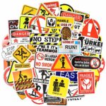 Waterproof Vinyl Stickers for Laptops Skateboard Bumper Car Decals (100Pcs Warning Sign Style)