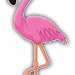 Magnet Cartoon Flamingo Window Truck Car Vinyl Flexible Magnet Magnetic Bumper Sticker 3” x 6”