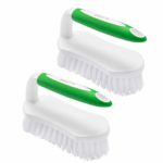 Amazer Scrub Brush Comfort Grip & Flexible Stiff Bristles Heavy Duty for Bathroom Shower Sink Carpet Floor – Pack of 2?Green+Green?