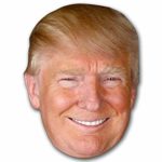 MAGNET 3×4 inch Trump SMILING FACE Shaped Sticker – head funny pro political gop 2020 Magnetic vinyl bumper sticker sticks to any metal fridge, car, signs