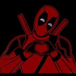 Art’s Deadpool Making Heart Sign New Design Car Truck SUV Laptop Mac Toolbox Wall Window Decal Sticker 5.5 Inches Red and Silver Eyes