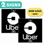 BelleXpress Rideshare Sign – 2 Pack [5″x5″ inches] – Window Decal with Super Strong Suction Cups – Removable Signs for Rideshare Drivers (Not a Sticker!) (2pack U Sign)