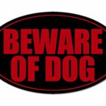 MAGNET 3×5 inch Black Oval BEWARE OF DOG Sticker -warning safety caution guard bite car Magnetic vinyl bumper sticker sticks to any metal fridge, car, signs