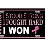 Breast Cancer Survivor Ribbon Novelty License Plate Tag Sign